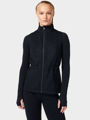 SWEATY BETTY Fast Track Thermal Running Gilet in Black