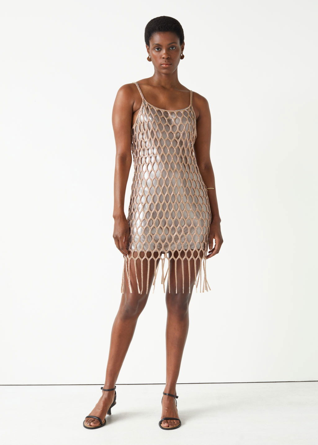 & OTHER STORIES Layered Beaded Slip Mini Dress | endource