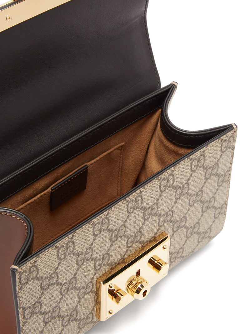 GUCCI PushLock GG Supreme Small CrossBody Bag in Grey Endource