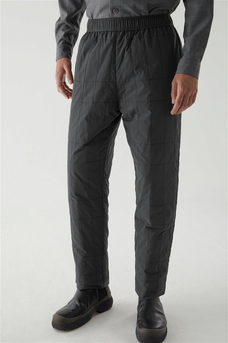 QUILTED JOGGER PANT-BLACK