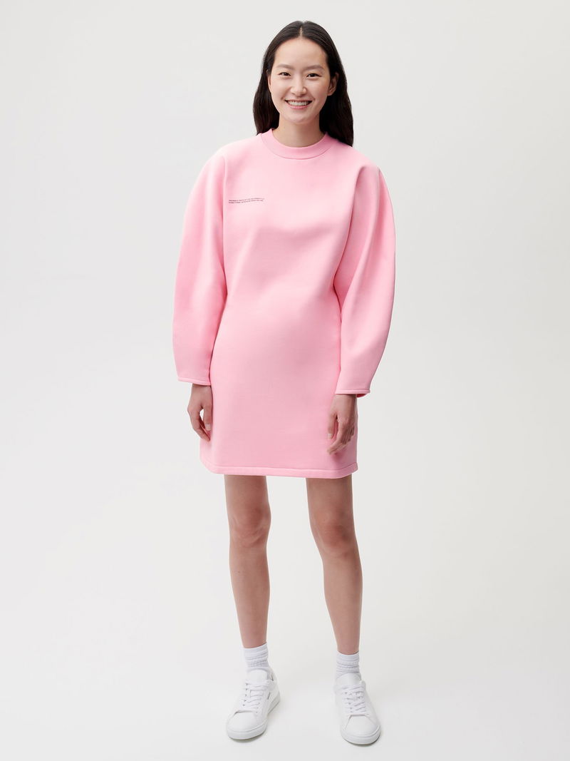 Organic Oversized Sweatshirt Dress Pink