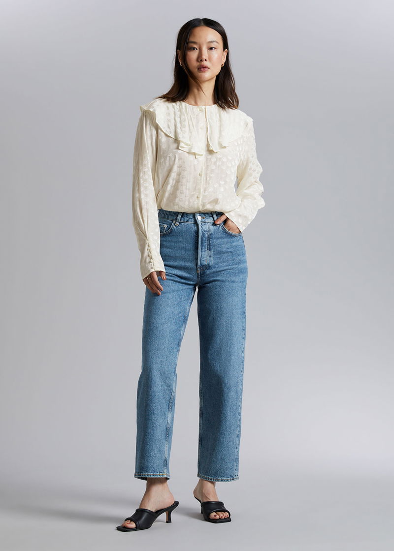 & OTHER STORIES Jacquard Frilled Blouse | Endource