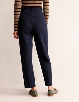 Ted Baker Jommial Pleat Front Tapered Leg Check Wool Blend Trousers, Black  at John Lewis & Partners