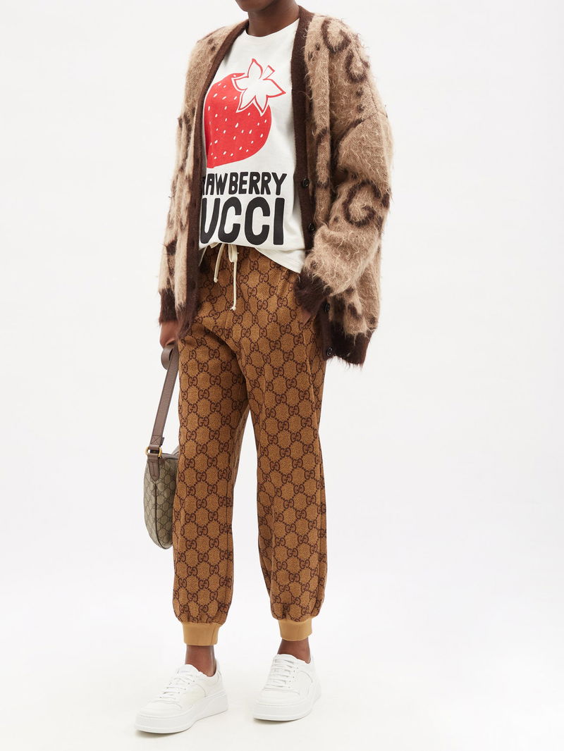 GUCCI Strawberry-Print Cotton-Jersey T-Shirt endource