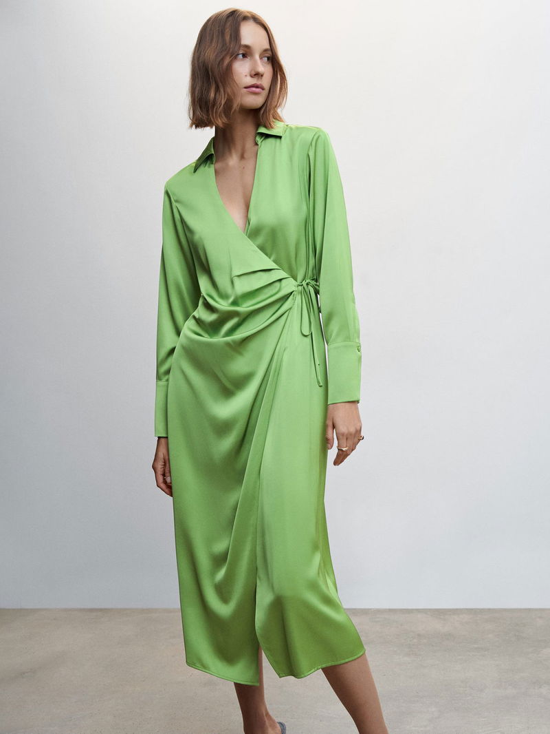 colette wrap midi dress Colette Wrap Mini Dress Vintage Floral Green / M