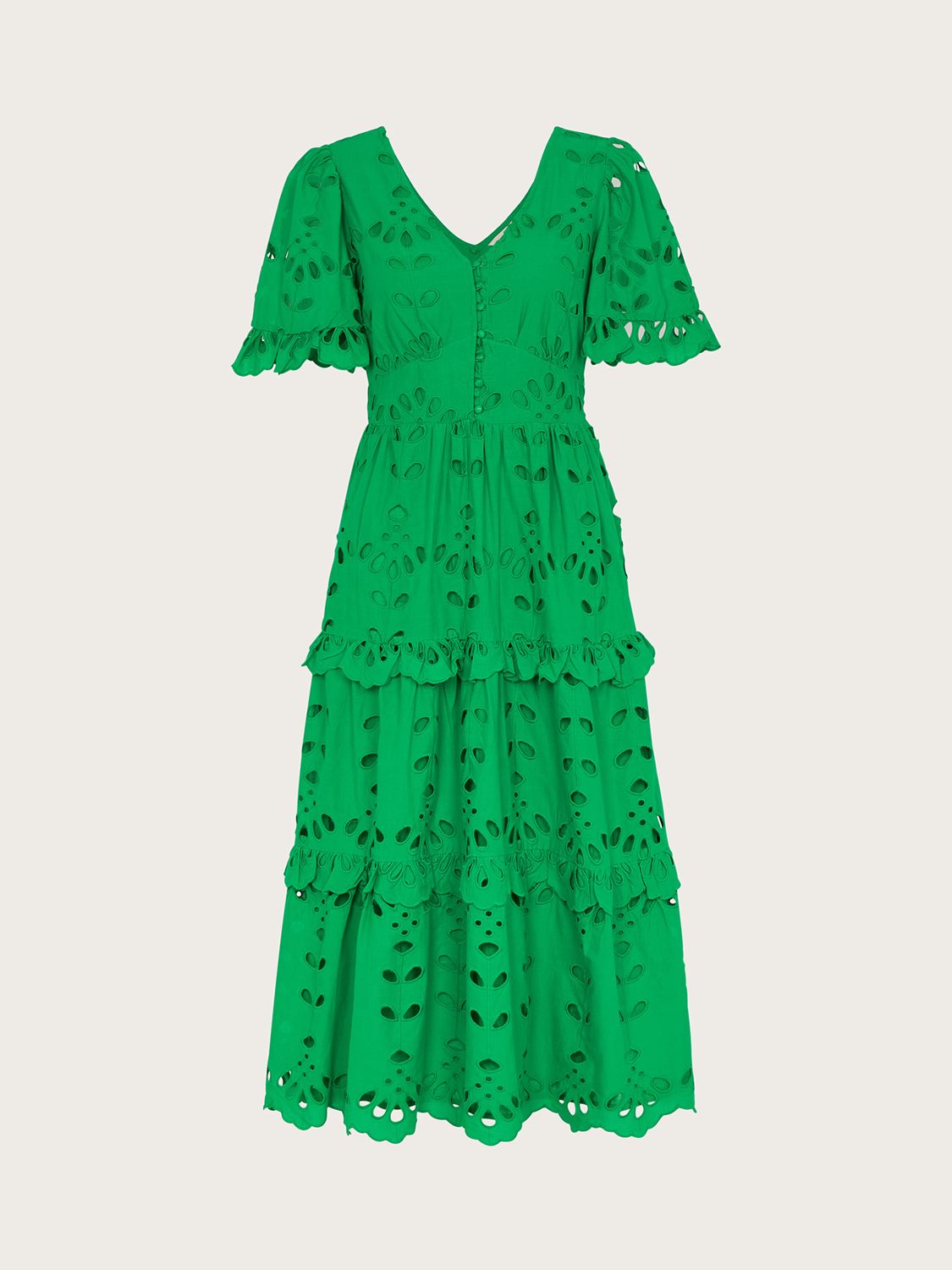 Monsoon Broderie Anglaise Tiered Midi Dress endource