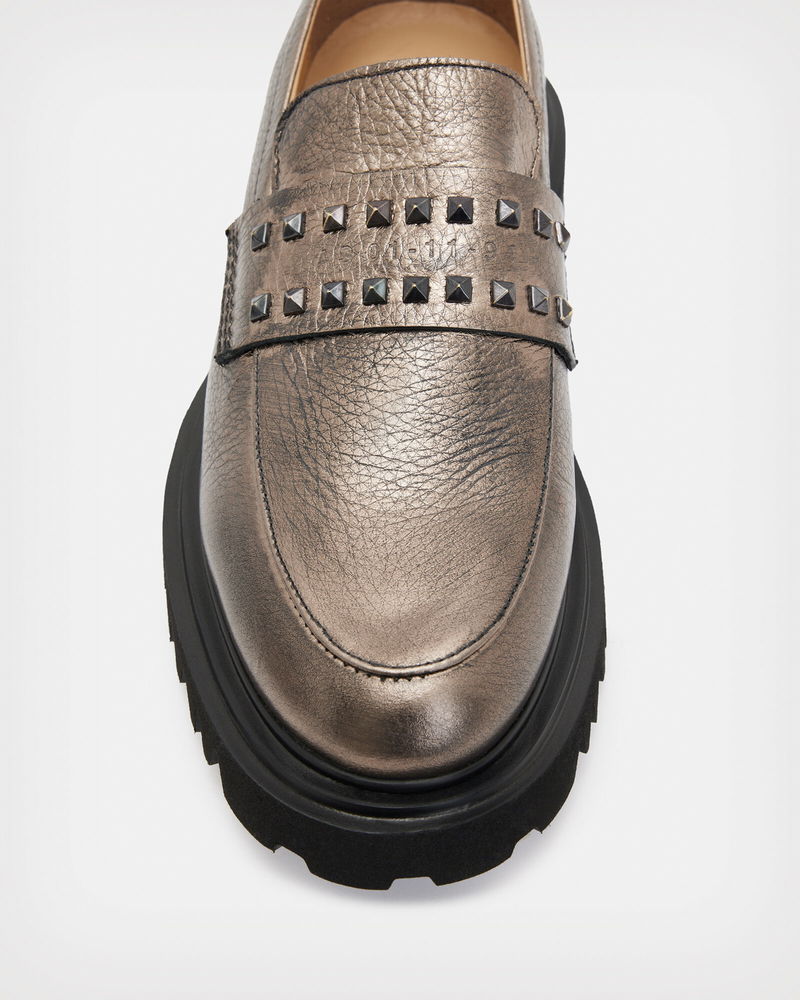 ALLSAINTS Lola Studded Leather Loafers | endource