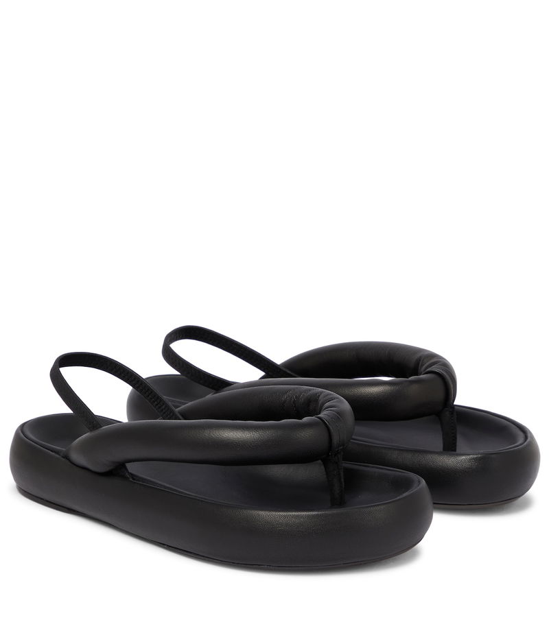 Manebí  Ana Leather Sandals - Thongs - Black