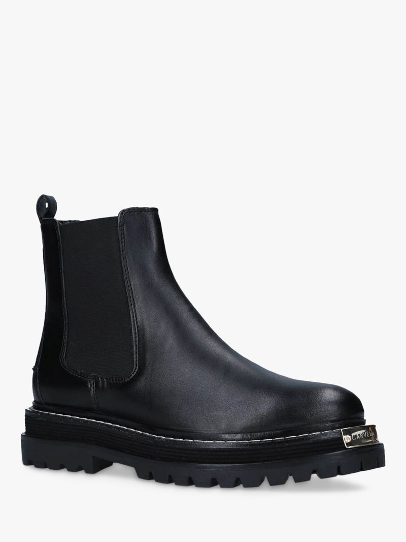 CARVELA Base Metal Toe Detail Leather Chelsea Boots endource