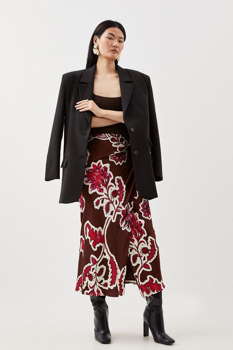 Sequin Back Slit Maxi Skirt | Karen Millen