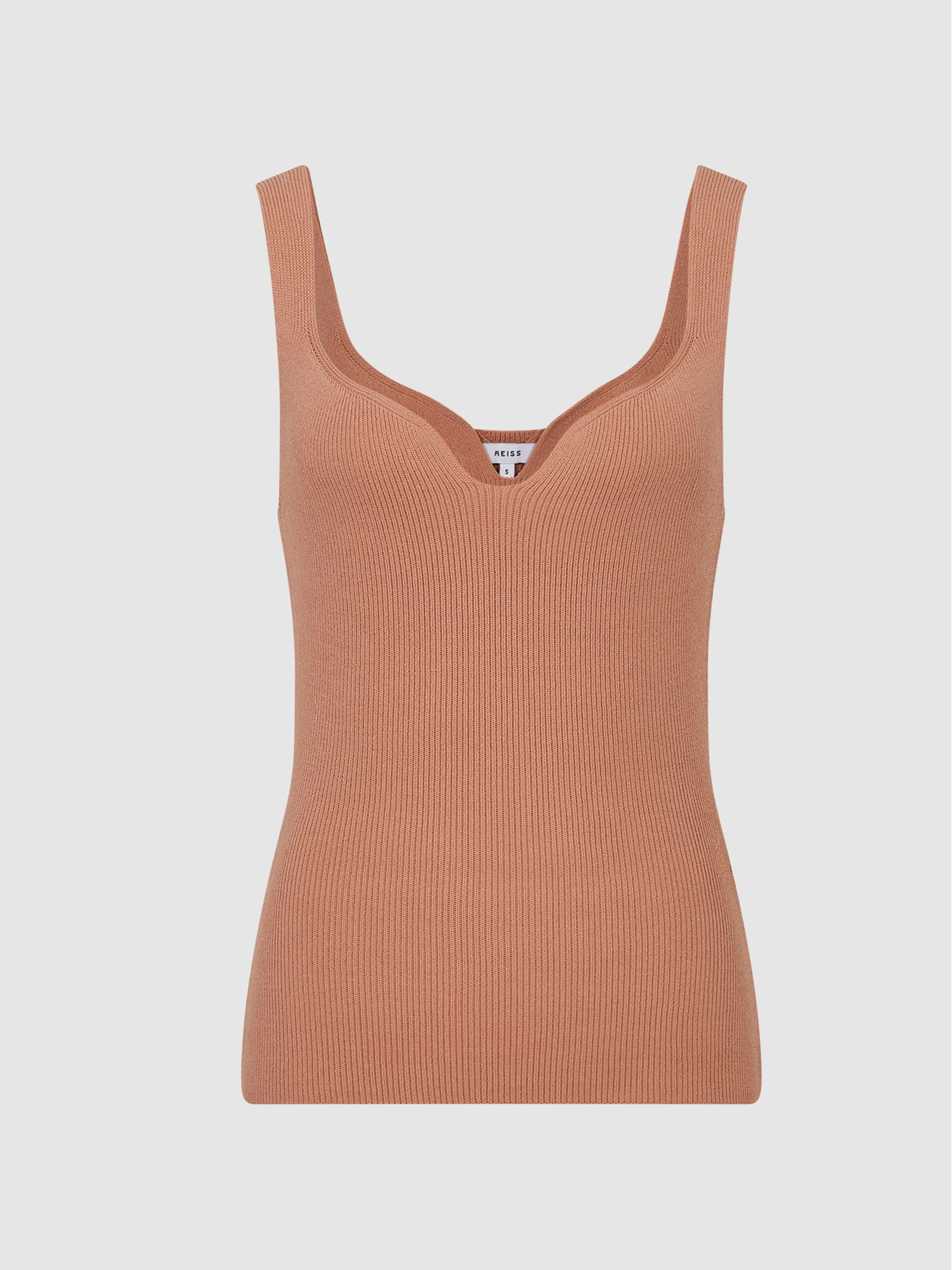 REISS Daisy Sweetheart Neck Top in Pink