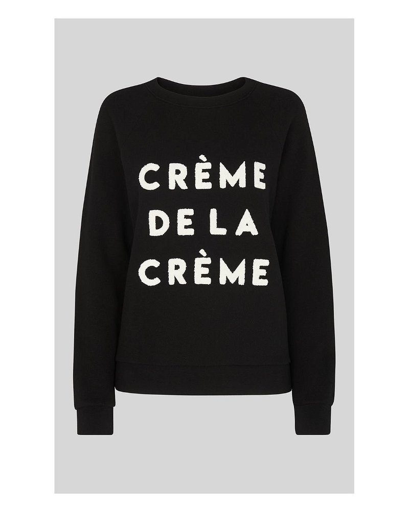 WHISTLES Creme De La Creme Sweatshirt in Black | Endource