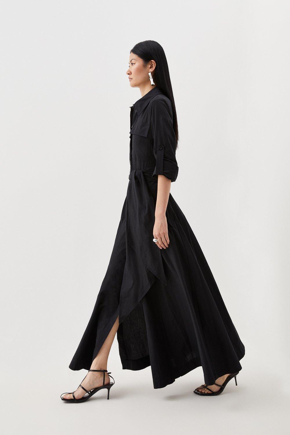 Ladies Dresses Karen Millen Tailored Belted Dress KAREN MILLEN Tailored  Belted Maxi Shirt Dress Endource