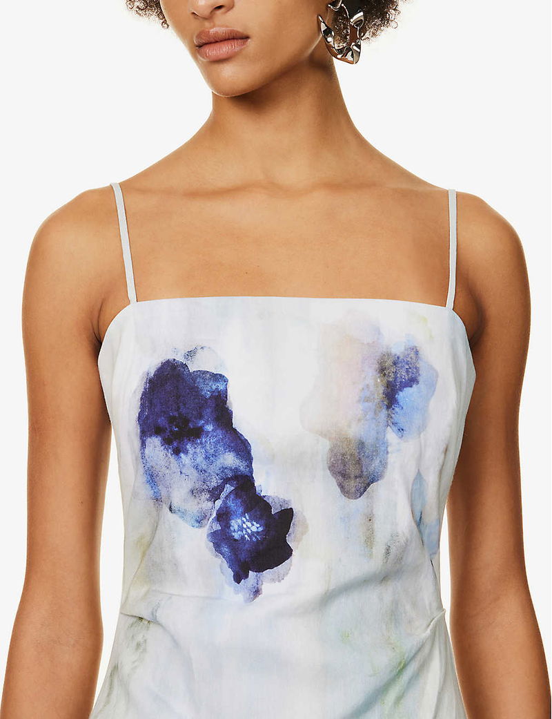 ACNE STUDIOS Floral-Print Linen-Blend Mini Dress | endource ACNE STUDIOS Floral-Print Linen-Blend Mini Dress | endource