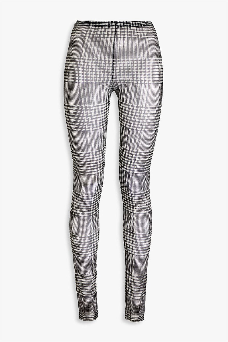 MM6 MAISON MARGIELA Prince Of Wales Checked Mesh Leggings in Black |  Endource