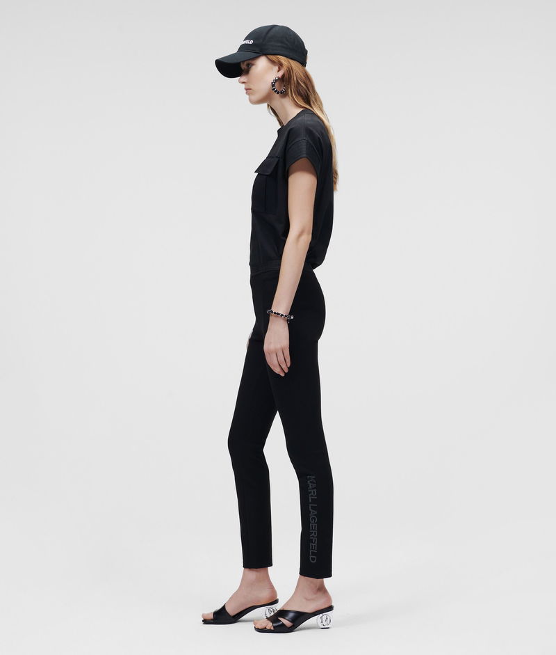 KARL LAGERFELD Karl Logo Punto Leggings in Black