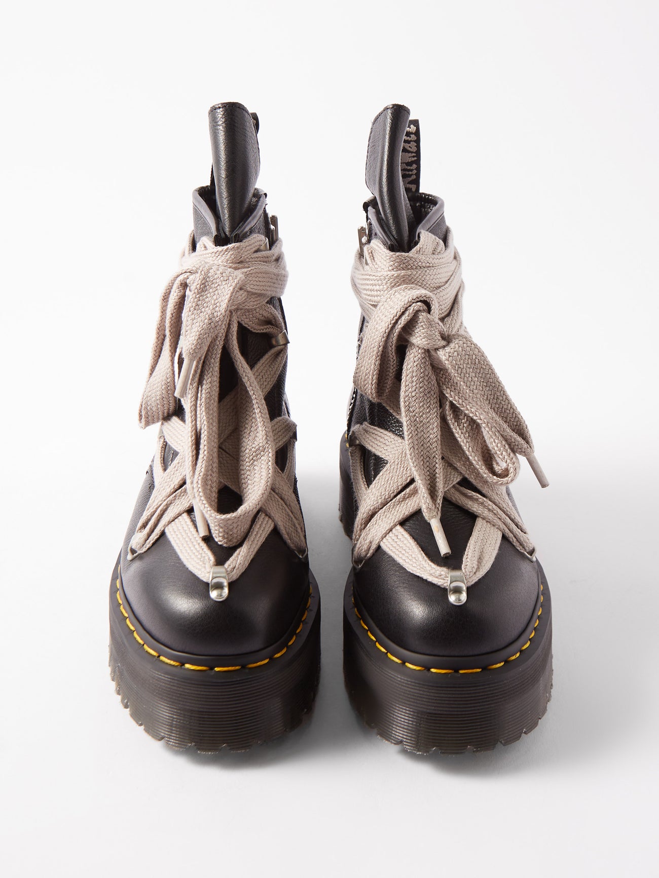 RICK OWENS Rick Owens x Dr. Martens - 1460 Quad-Sole Leather Boots 