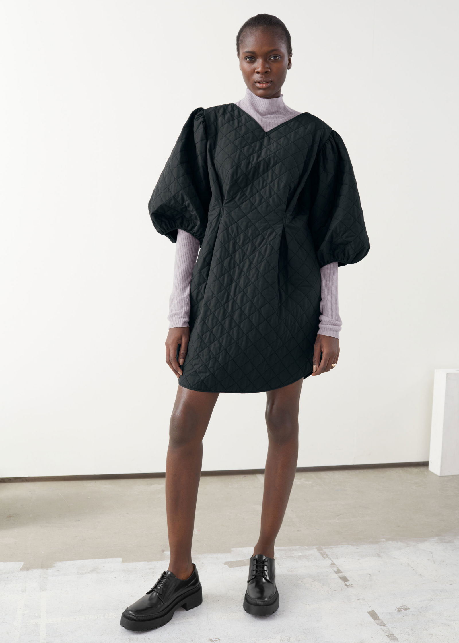 other stories voluminous puff sleeve mini dress Voluminous Puff Sleeve Mini Dress - White