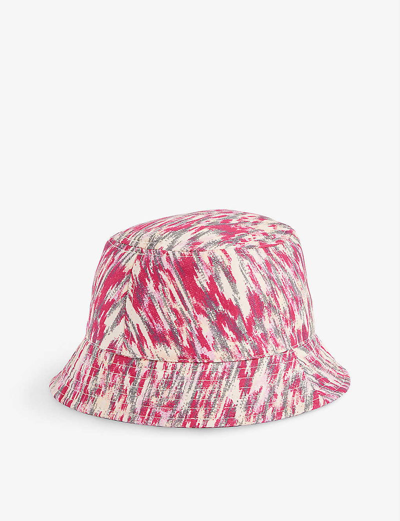 ISABEL MARANT Haley Logo-Embroidered Cotton-Canvas Bucket  display picture 1