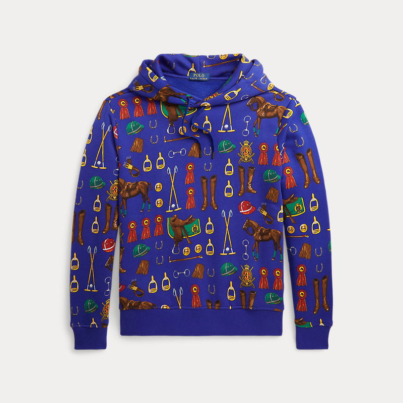 POLO RALPH LAUREN Equestrian-Print Fleece Hoodie endource