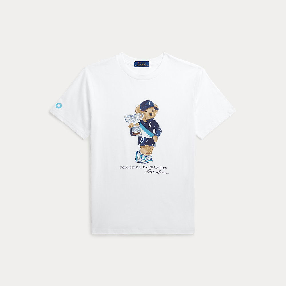 RALPH LAUREN Australian Open Polo Bear Cotton Tee in White Endource