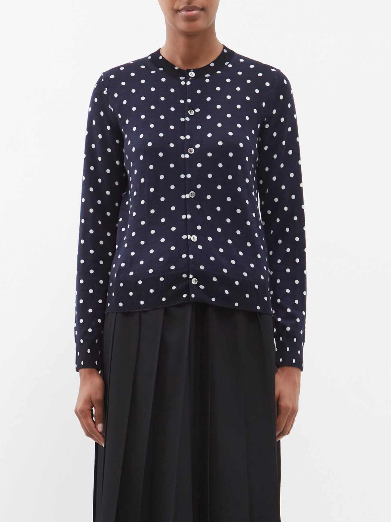 COMME DES GARÇONS COMME DES GARÇONS Polka-Dot Print Wool Cardigan