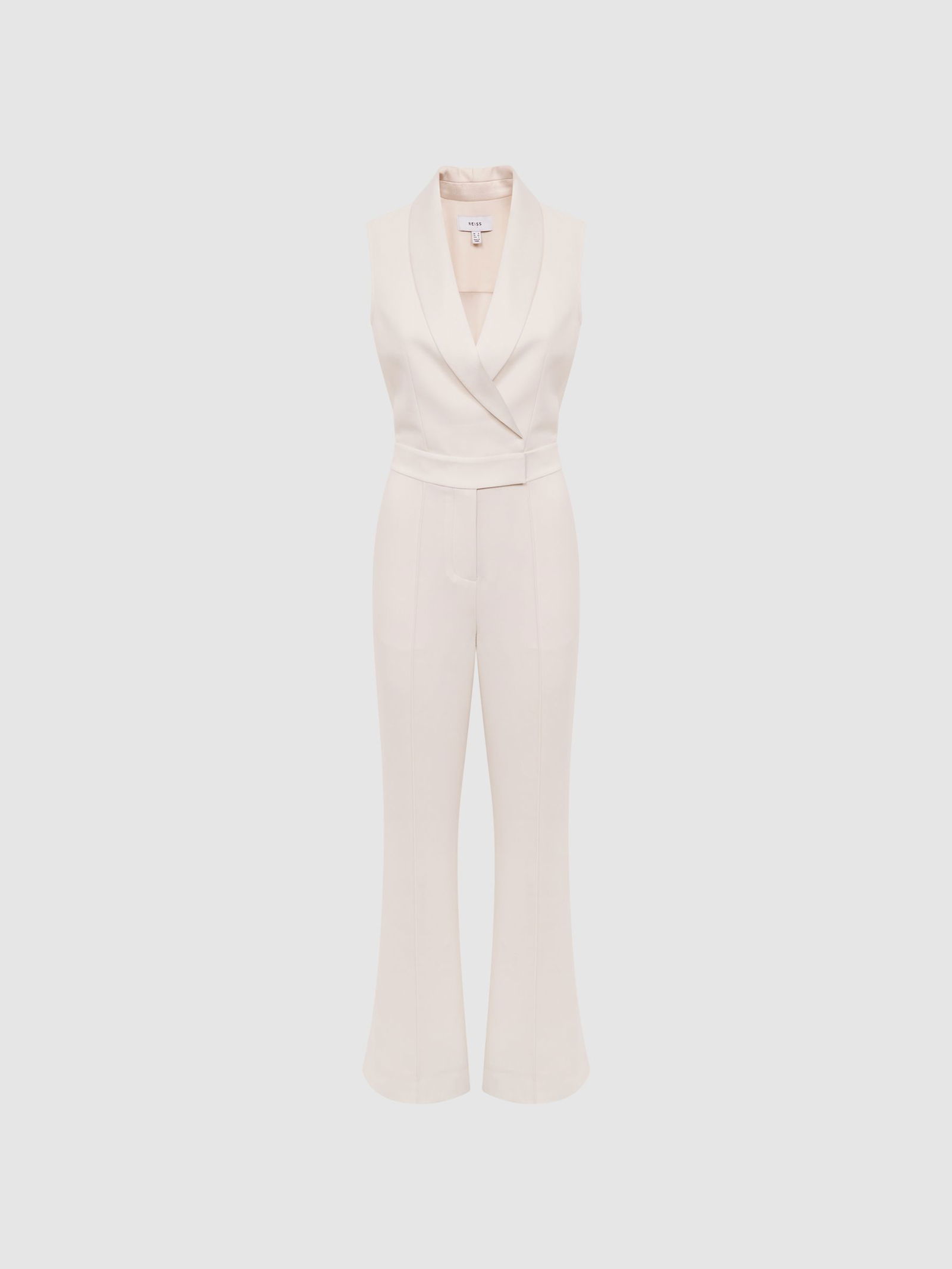 REISS Dani Tuxedo Jumpsuit in Ivory | Endource