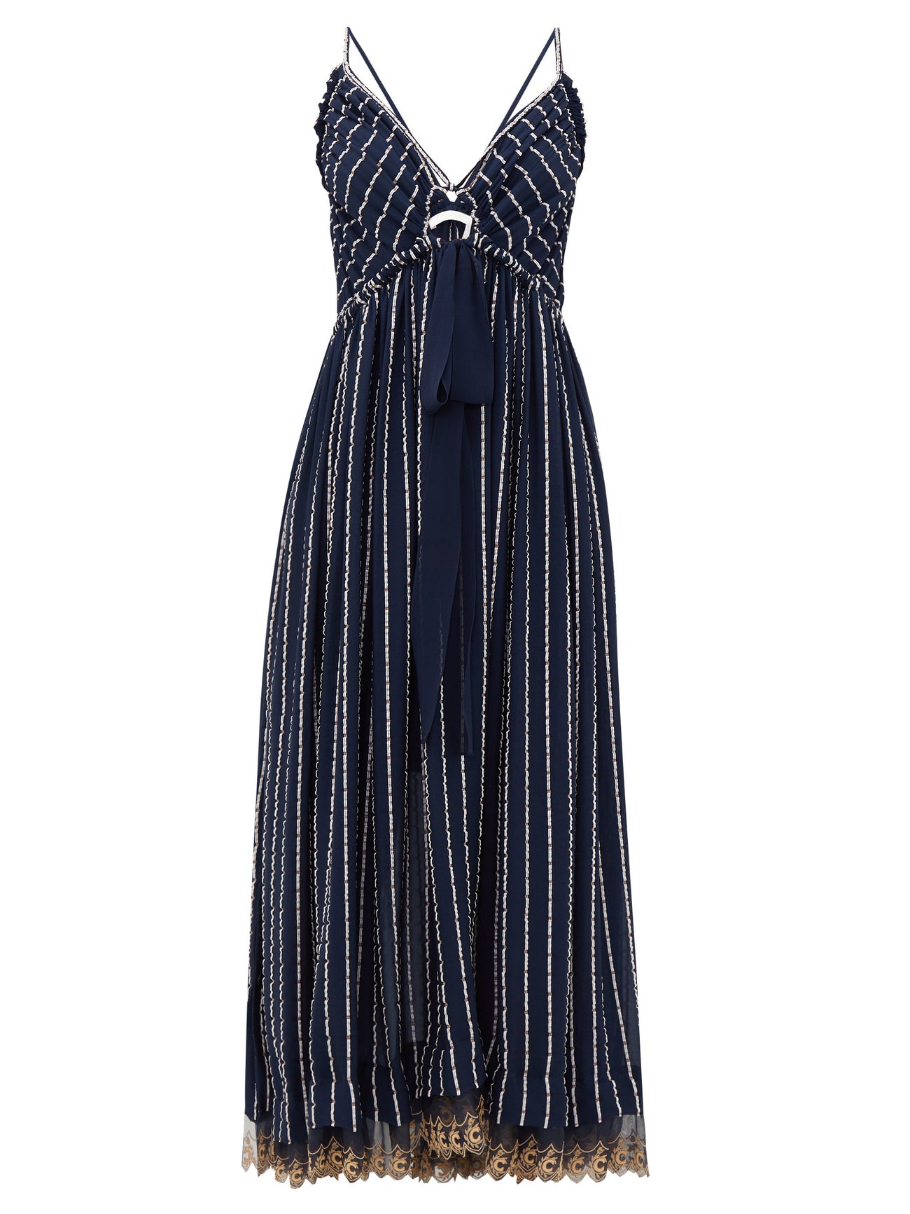 silk blend crepe maxi dress by chloe CHLOÉ Double-Strap Silk-Blend Crepe Dress
