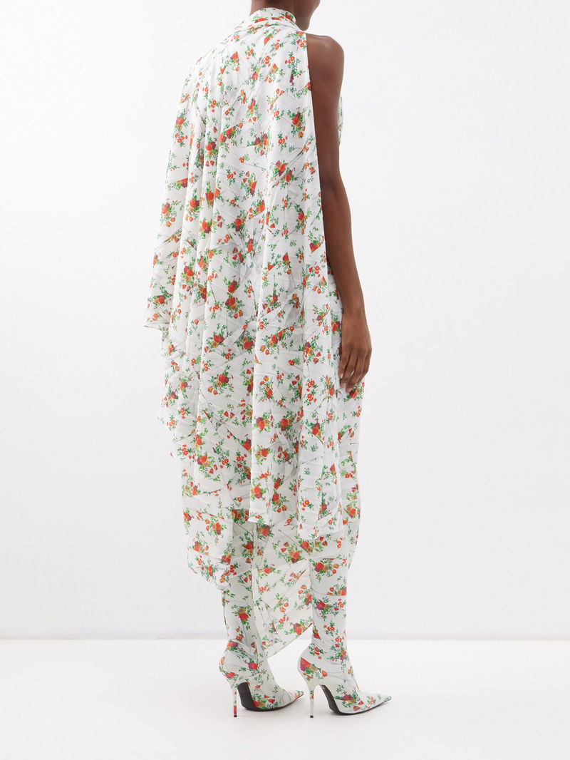 balenciaga floral backless dress Balenciaga Spring 2008 Sculpted Black Neoprene Dress 42 Runway Ghesquiere