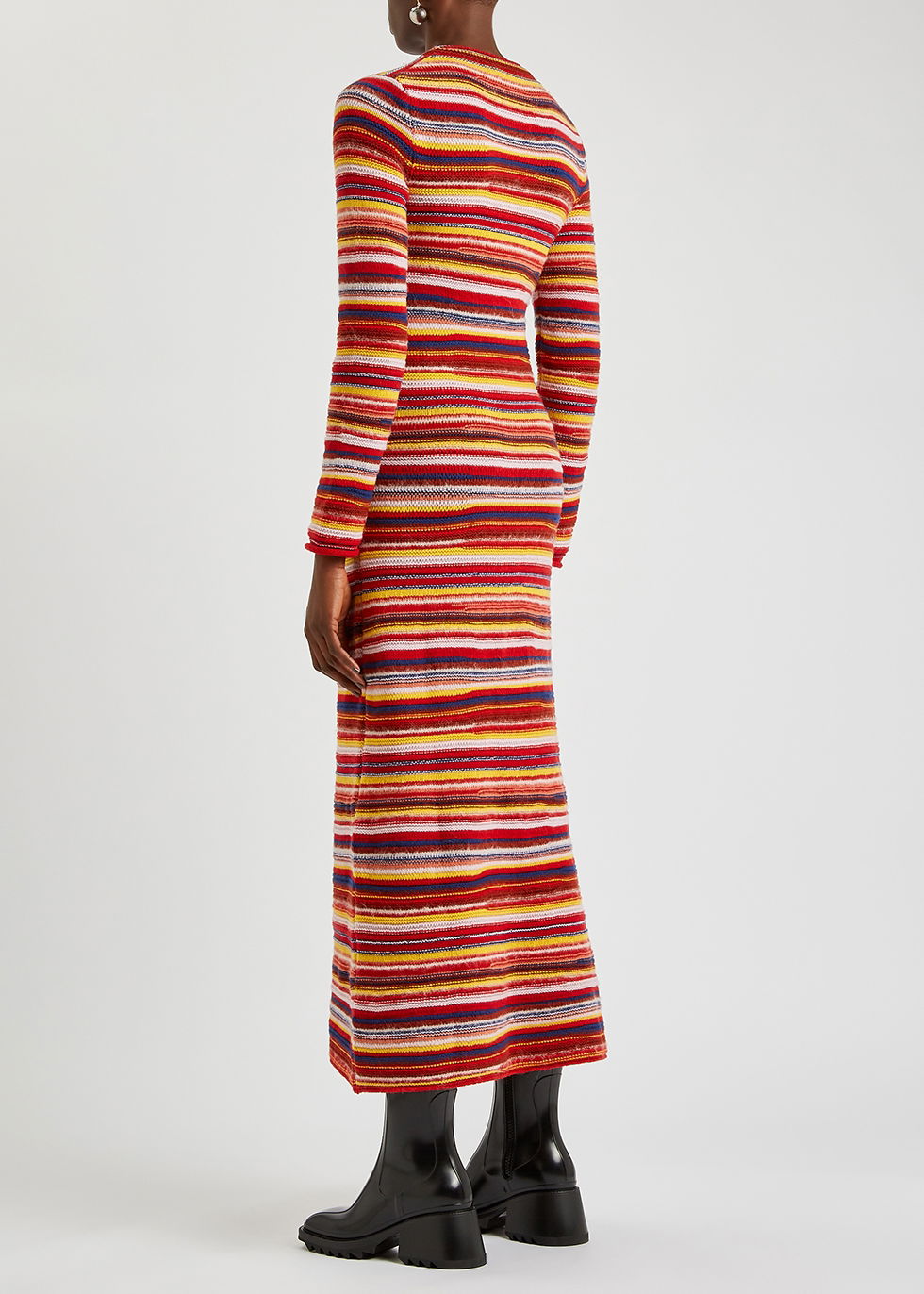 CHLOÉ Striped Cashmere-Blend Maxi Dress