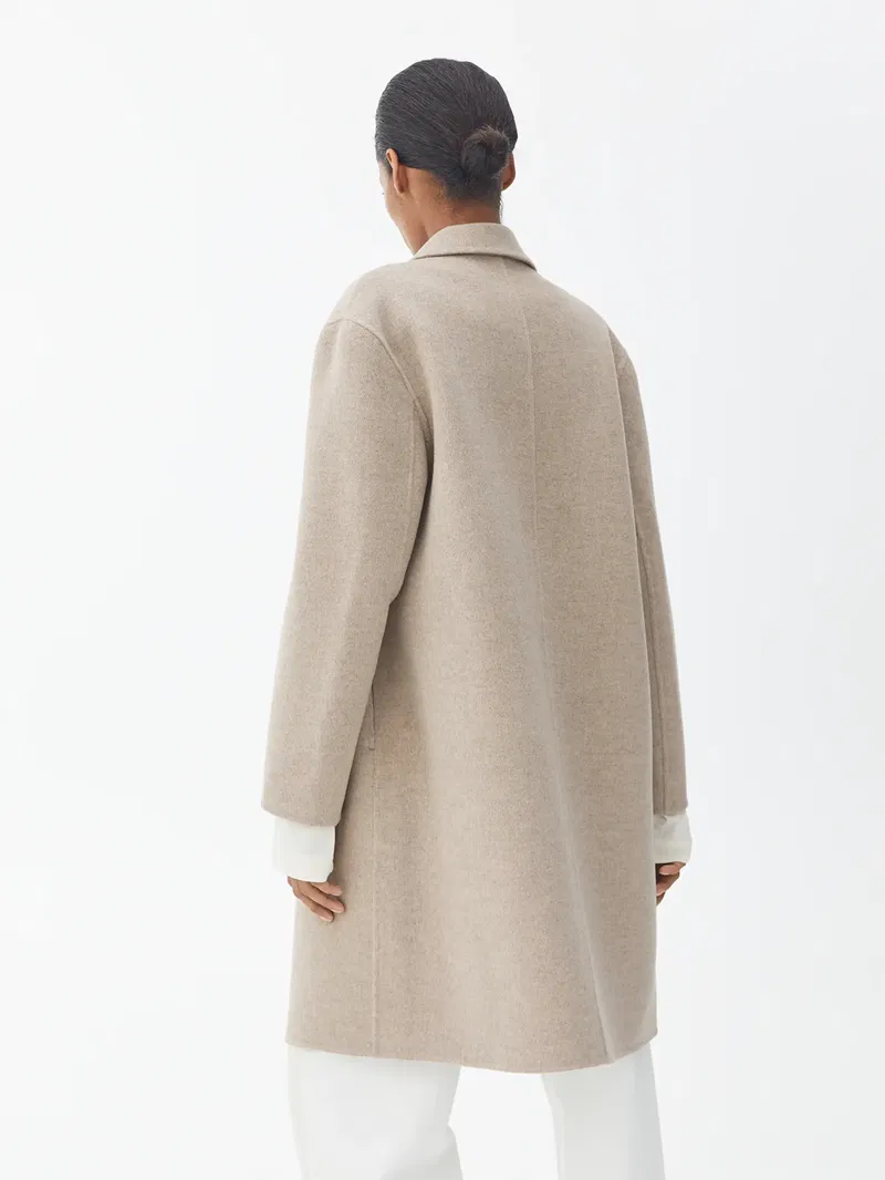 ARKET Oversized Double-Face Wool Coat in Grey