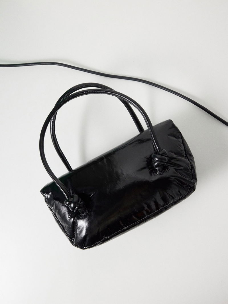 JIL SANDER Padded Patent-Leather Shoulder Bag | endource