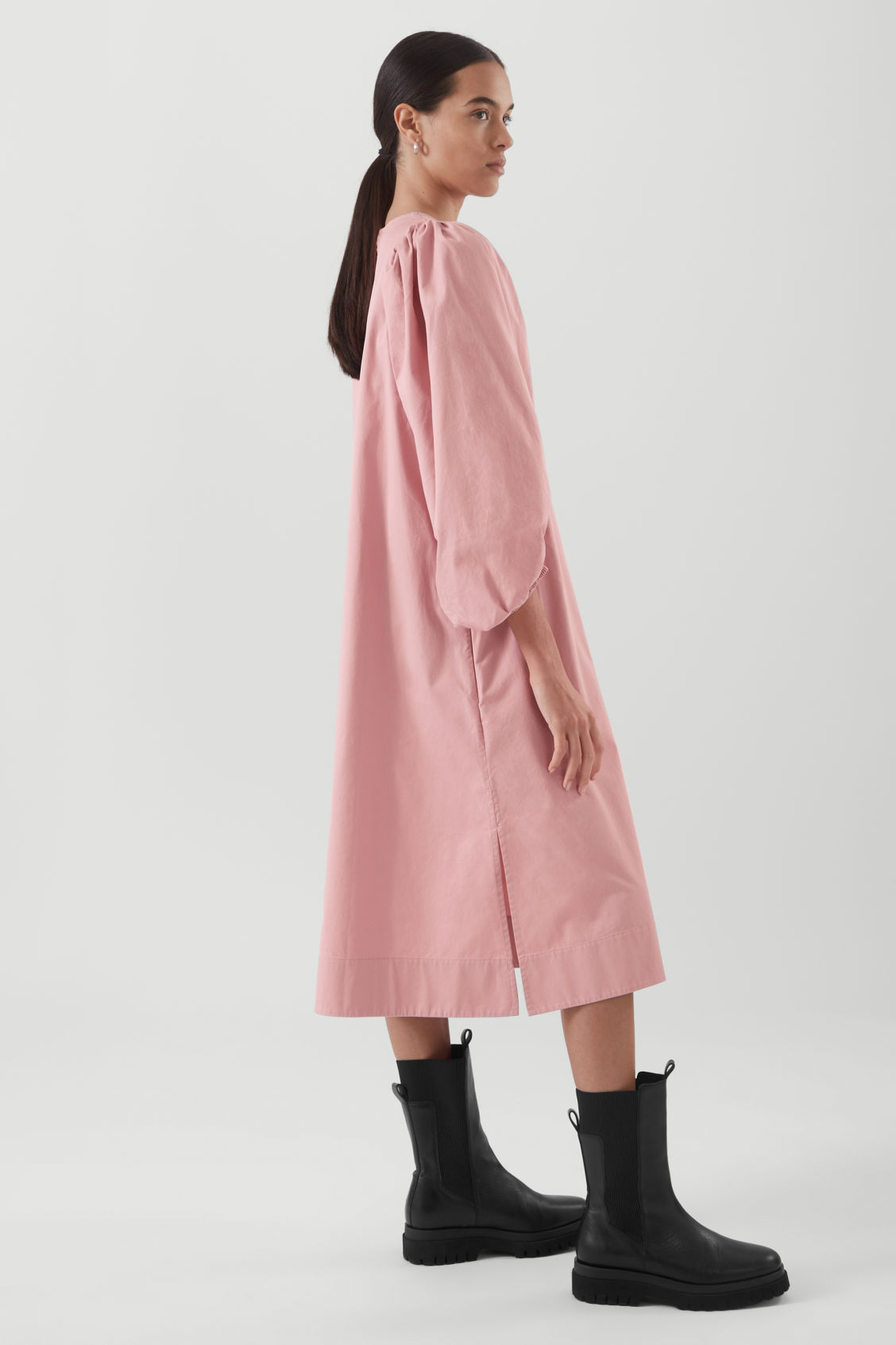 COS Puff-Sleeve Midi Dress | endource