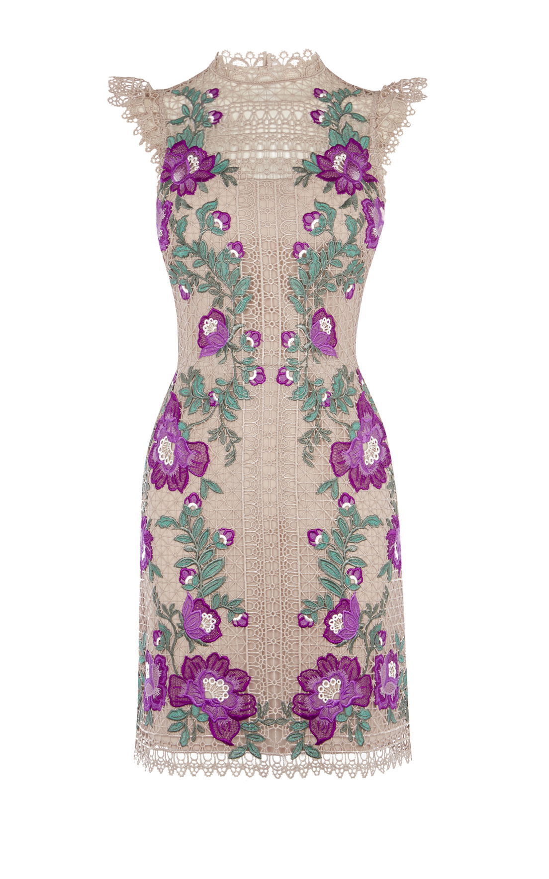 KAREN MILLEN Floral Embroidered Mini Dress | endource