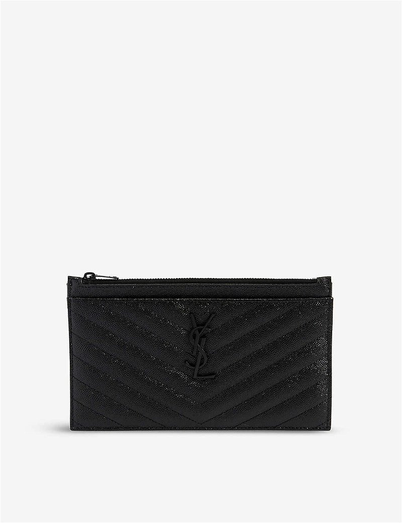 monogram quilted leather pouch