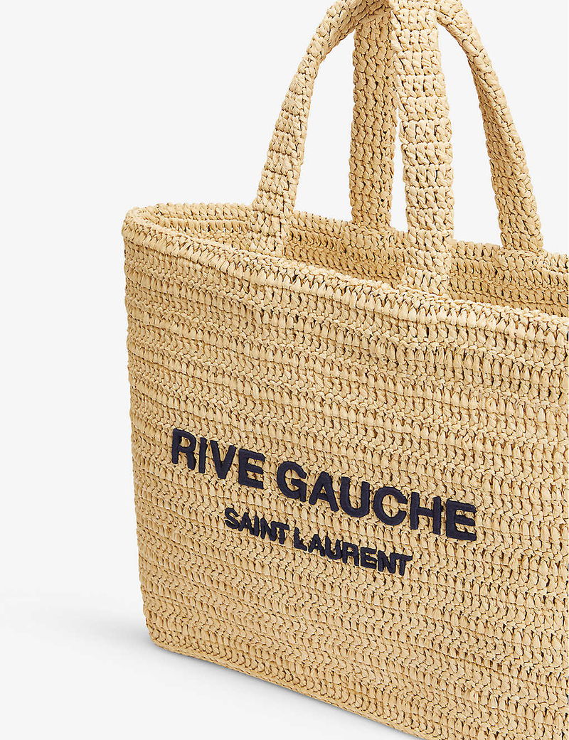 Saint Laurent Rive Gauche Raffia-effect Tote Bag