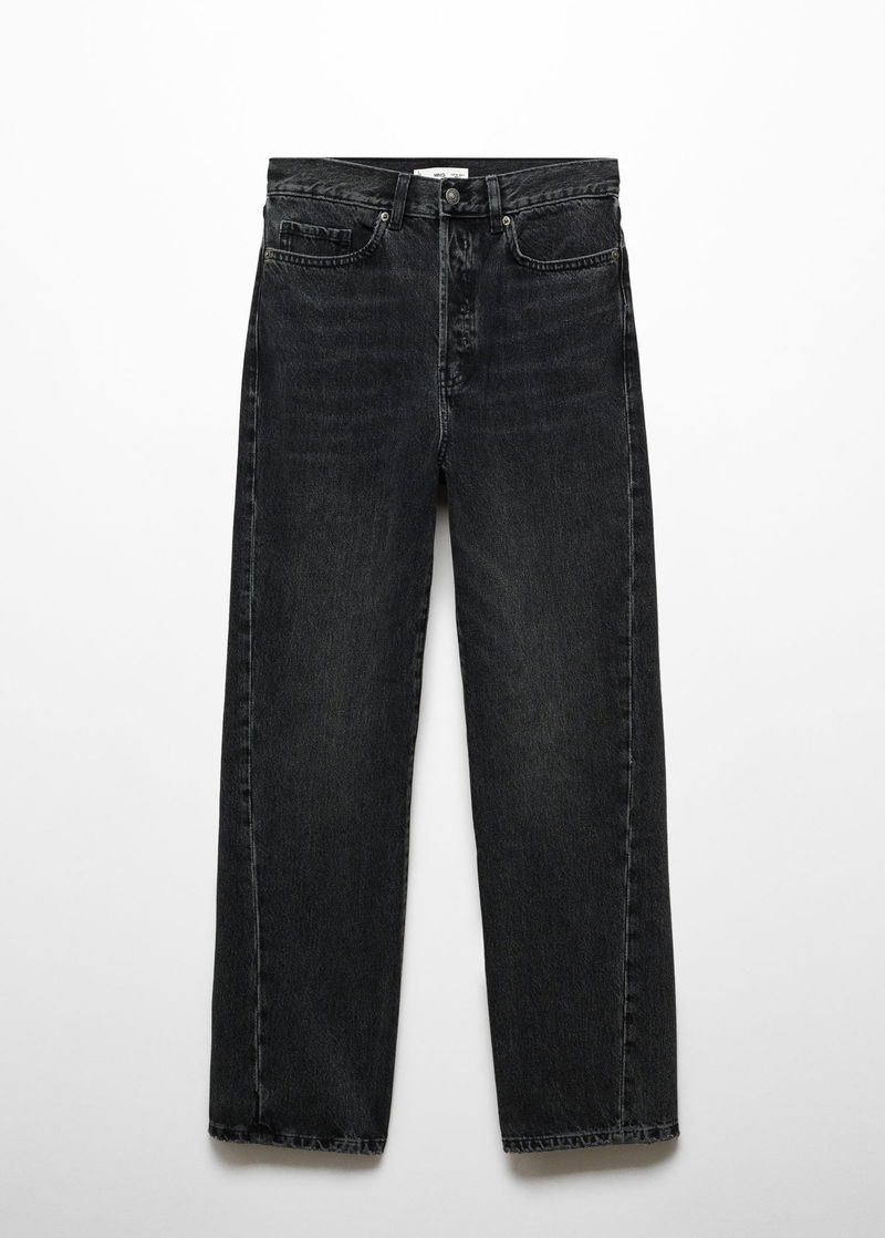 Straight jeans with forward seams