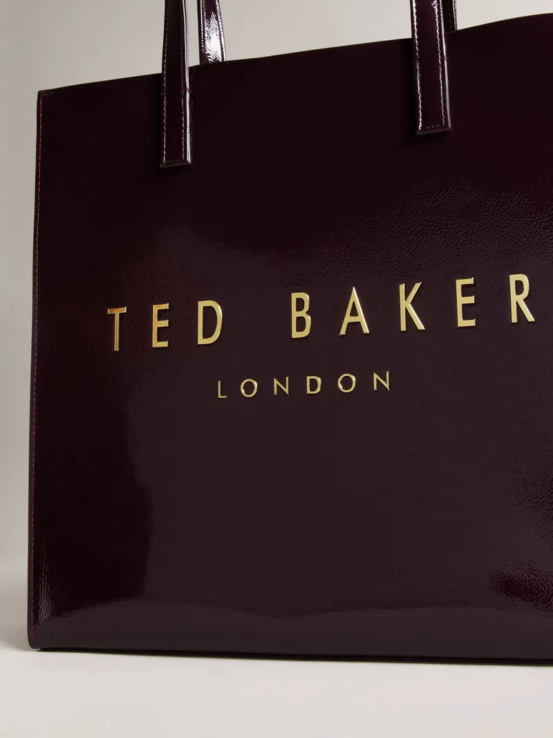 TED BAKER Crinkon Large Crinkle Texture Icon Tote Bag in Dark Purple ...