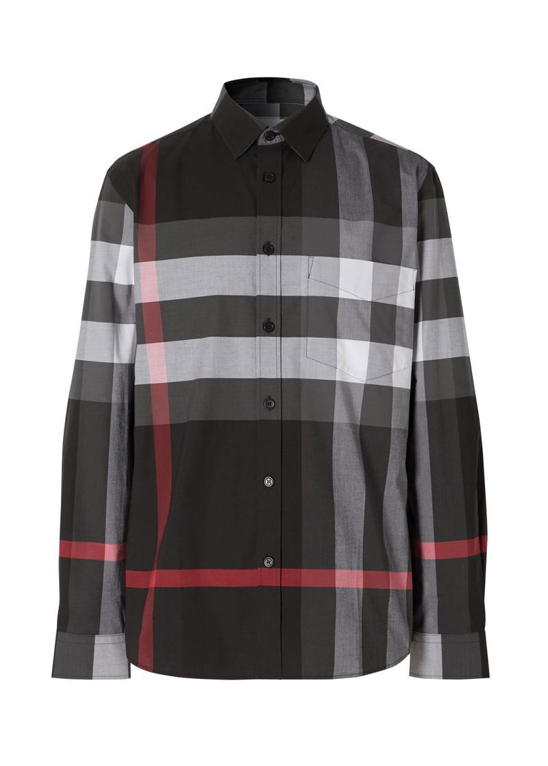 burberry stretch cotton poplin shirt