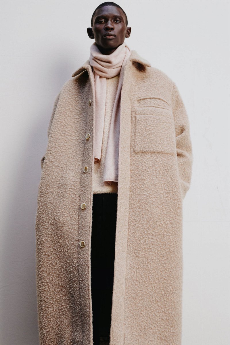 COS Textured Wool Oversized Coat in Beige | Endource