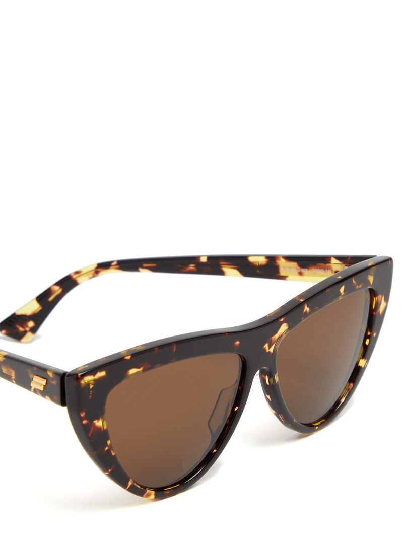 Bottega Veneta Cat Eye Tortoiseshell Acetate Sunglasses In Brown Endource