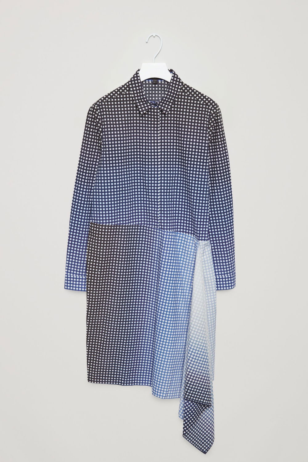 cos draped cotton shirt dress COS Cotton Shirt Dress With Draped Layers