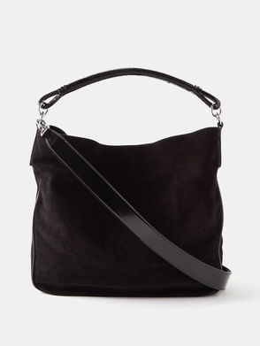 Perrie Chain Leather Crossbody Bag, Black