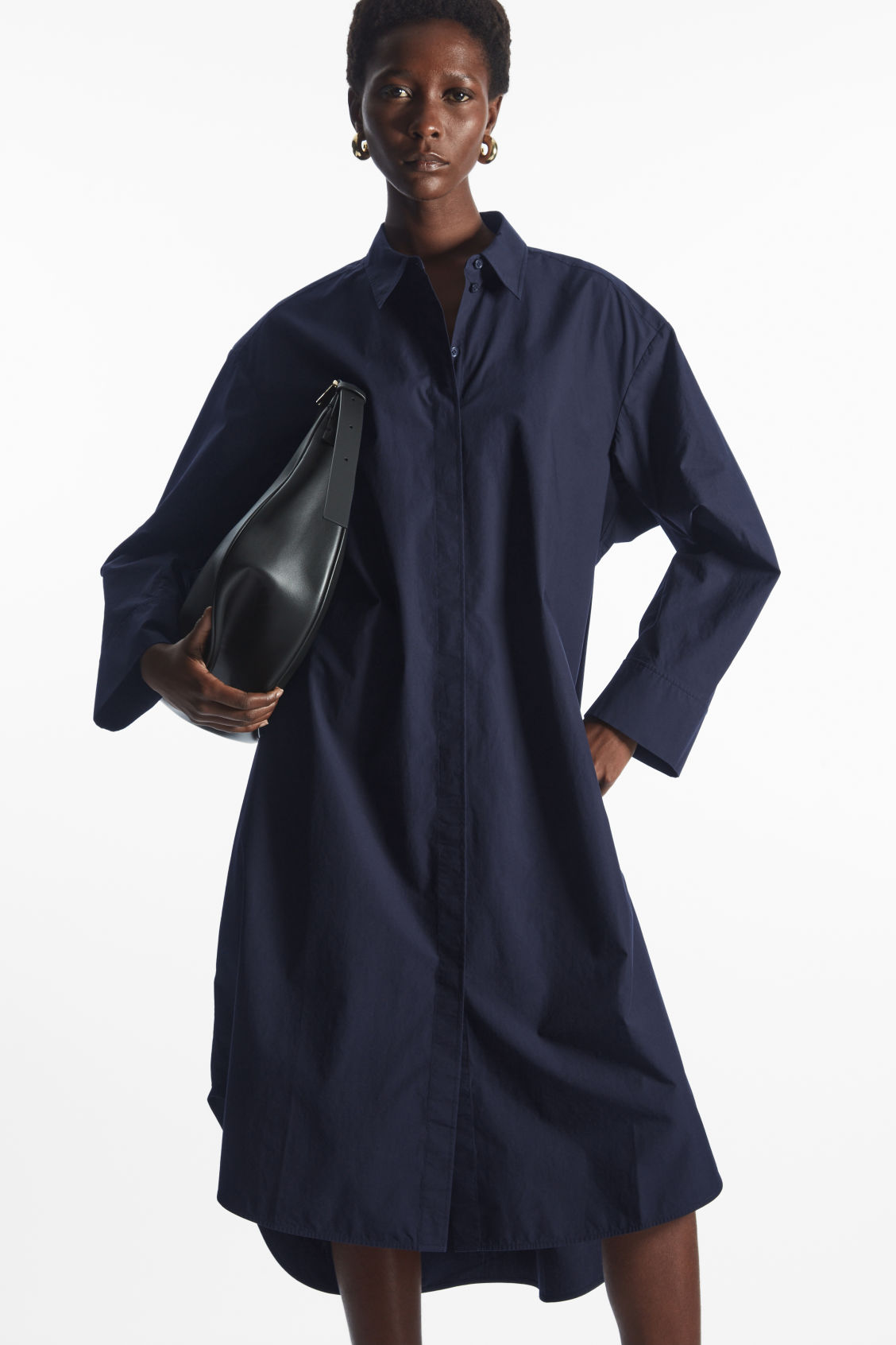 cos asymmetric deconstructed shirt dress COS Asymmetric Deconstructed Shirt Dress in Blue