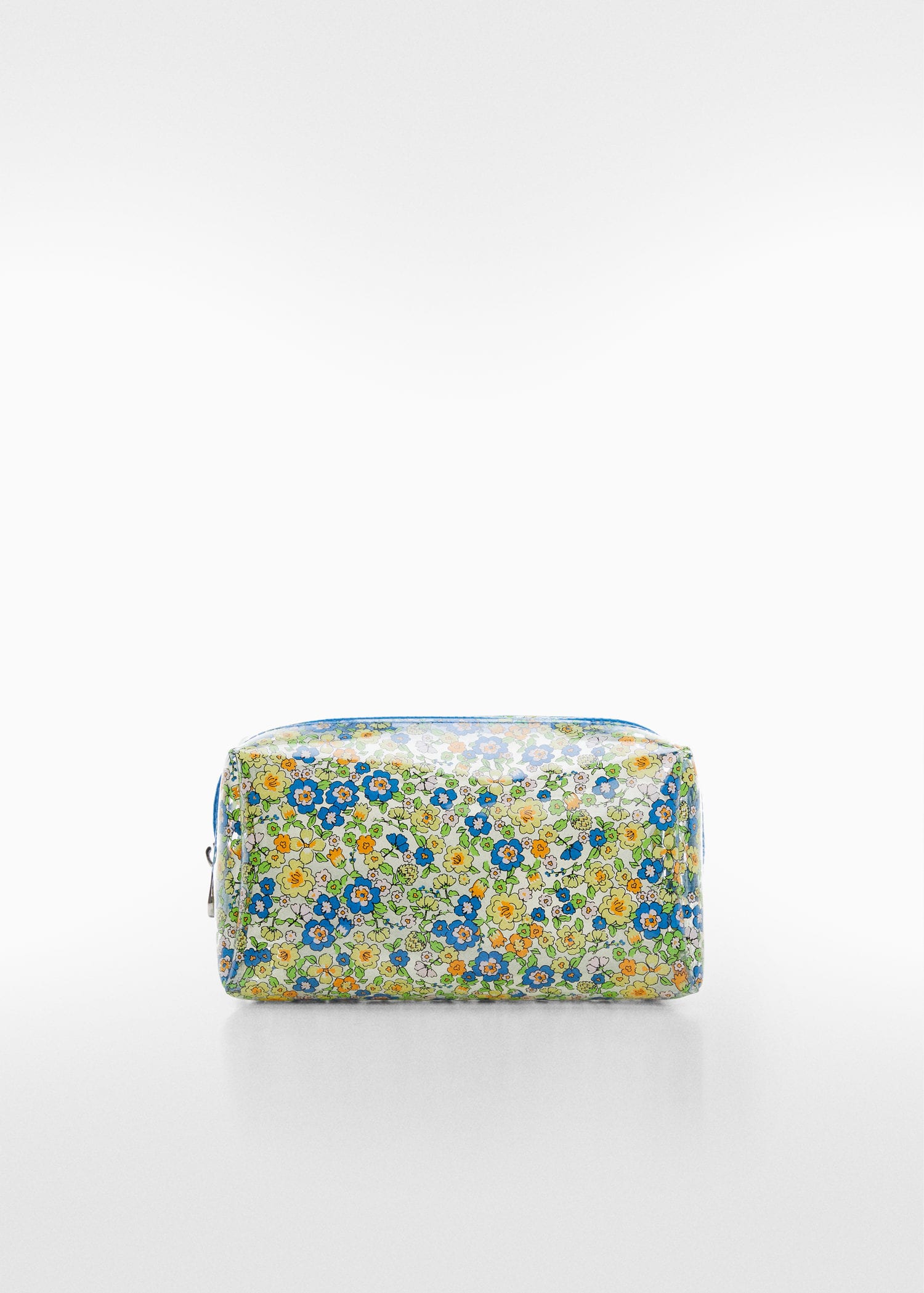 MANGO Floral Transparent Toiletry Bag in Blue | Endource