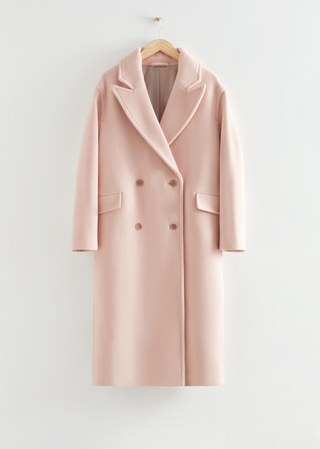 Pink Double-breasted wool-blend coat, Erdem