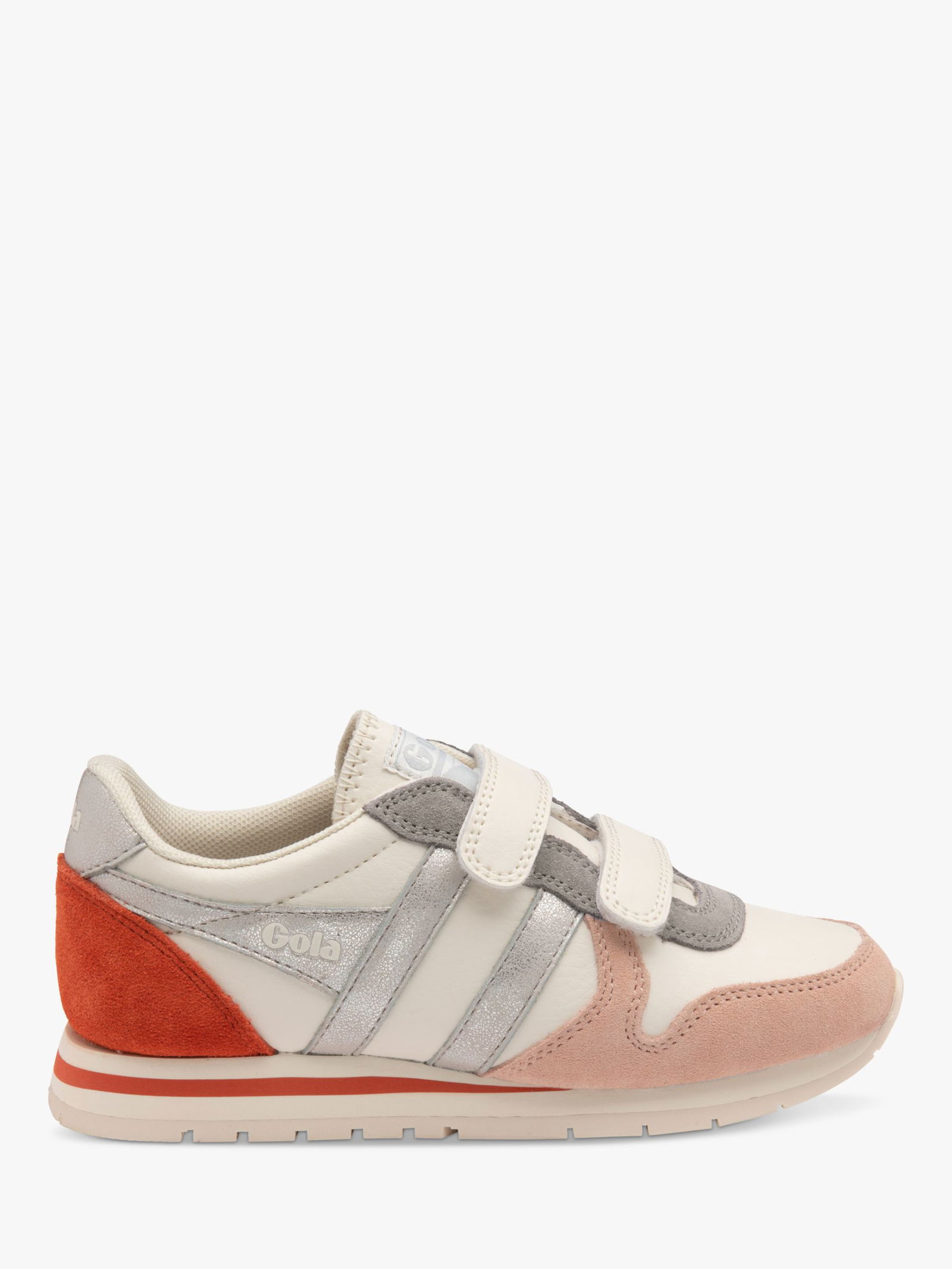 GOLA Kids' Daytona Quadrant Trainers in Off White/Pearl Pink/Silver ...