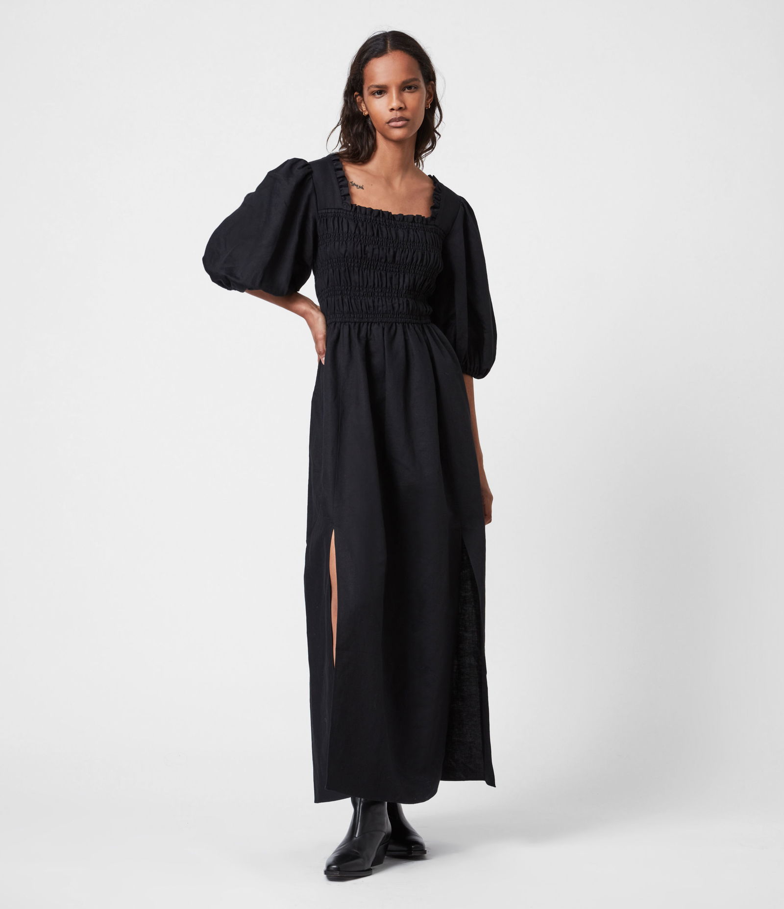 ALLSAINTS Livi Cotton-Linen Blend Dress | endource