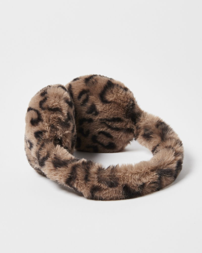 OLIVER BONAS Animal Fluffy Ear Muffs in Brown Endource
