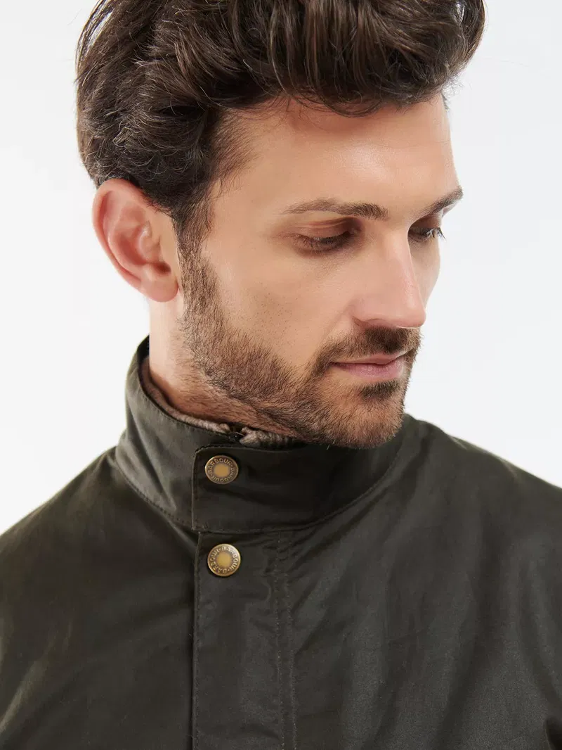 BARBOUR Evelar Waxed Jacket in Olive Endource